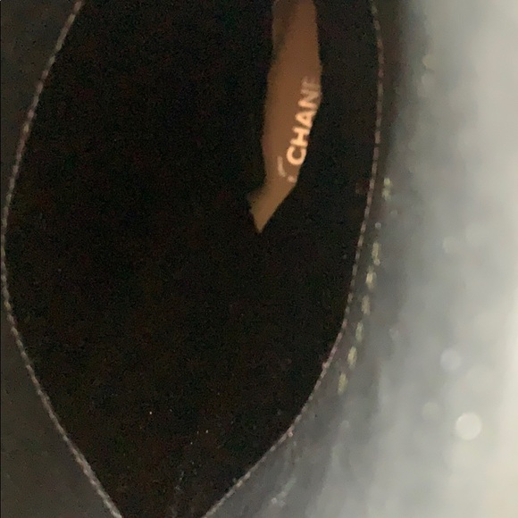 Chanel Black Knee High Riding Western Boots Shoes 36.5 - Picture 9 of 16